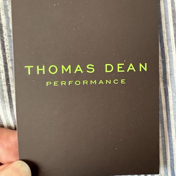 Thomas Dean Performance Button Down Shirt Blue Paisley Medium NWT - Picture 13 of 16